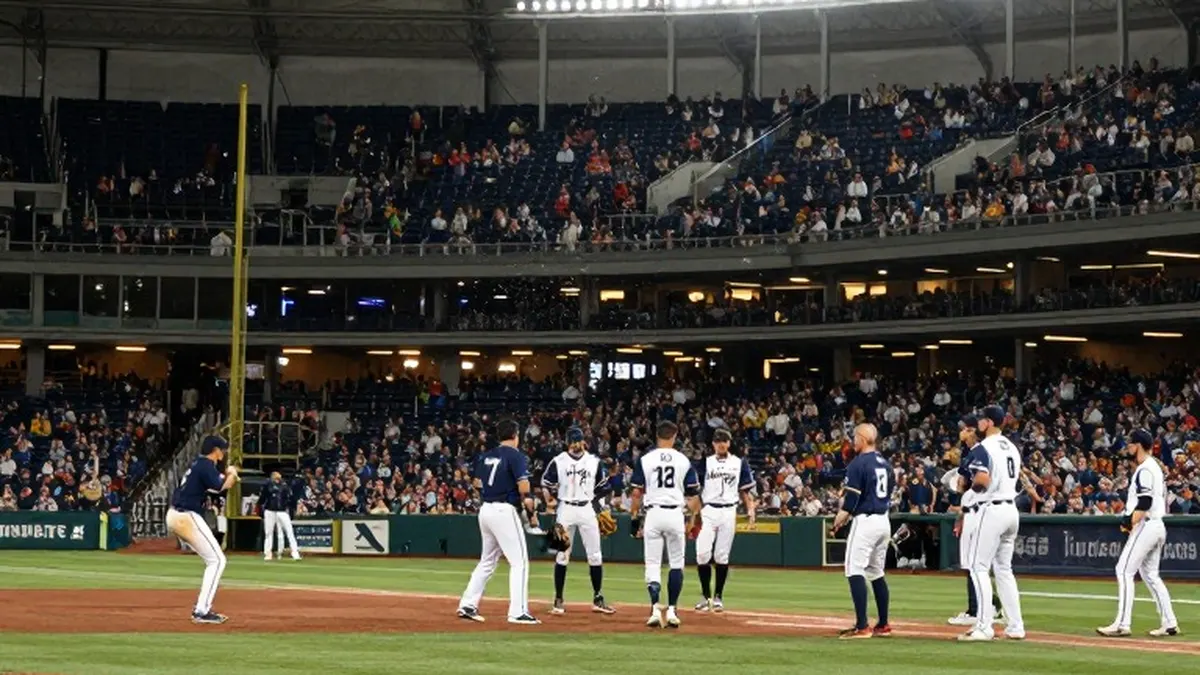 Illustration for: Rays Bullpen Steadies in 12-Inning Walk-Off to Avoid World Series Sweep